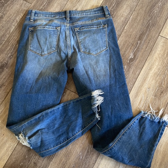 Kancan frayed hem distressed skinny stretch denim jeans size 9/28 - Picture 2 of 15